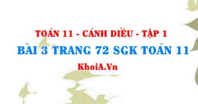 Bài 3 trang 72 SGK Toán 11 tập 1 Cánh Diều